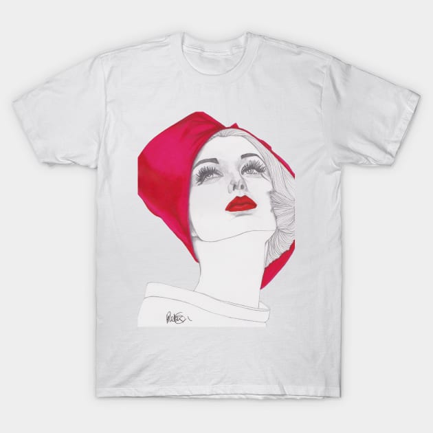 Red Hat Girl T-Shirt by paulnelsonesch